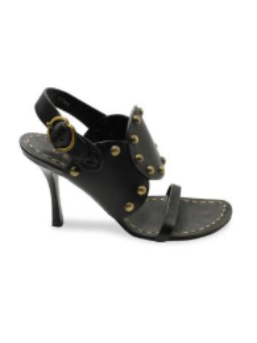 Celine Black Leather Gold Studded Punjab Sandals MSRP approx $1200